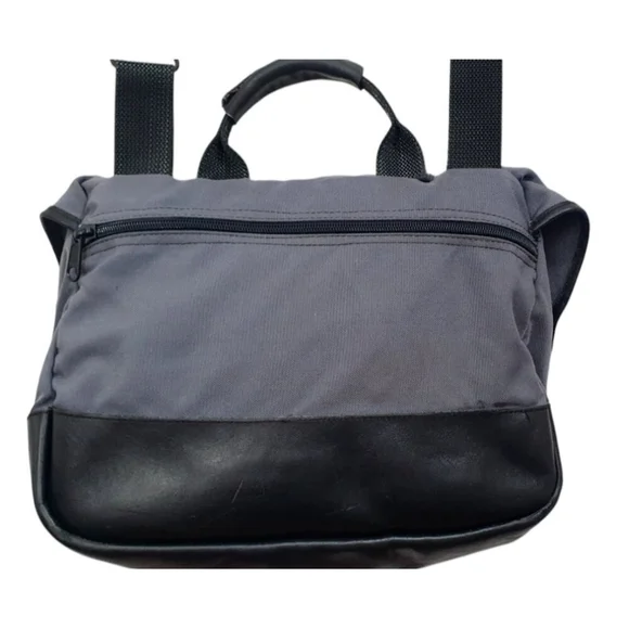 Vintage LL Bean Blue Leather Canvas Fishing Messenger Buckle Bag Leather Tag - Picture 5 of 16